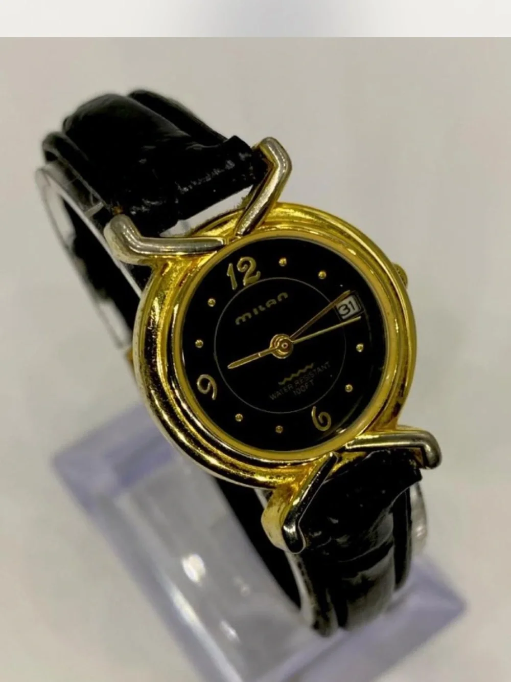*** Milani  ^^^ Black /   Gold Women's Dress Watch *^*